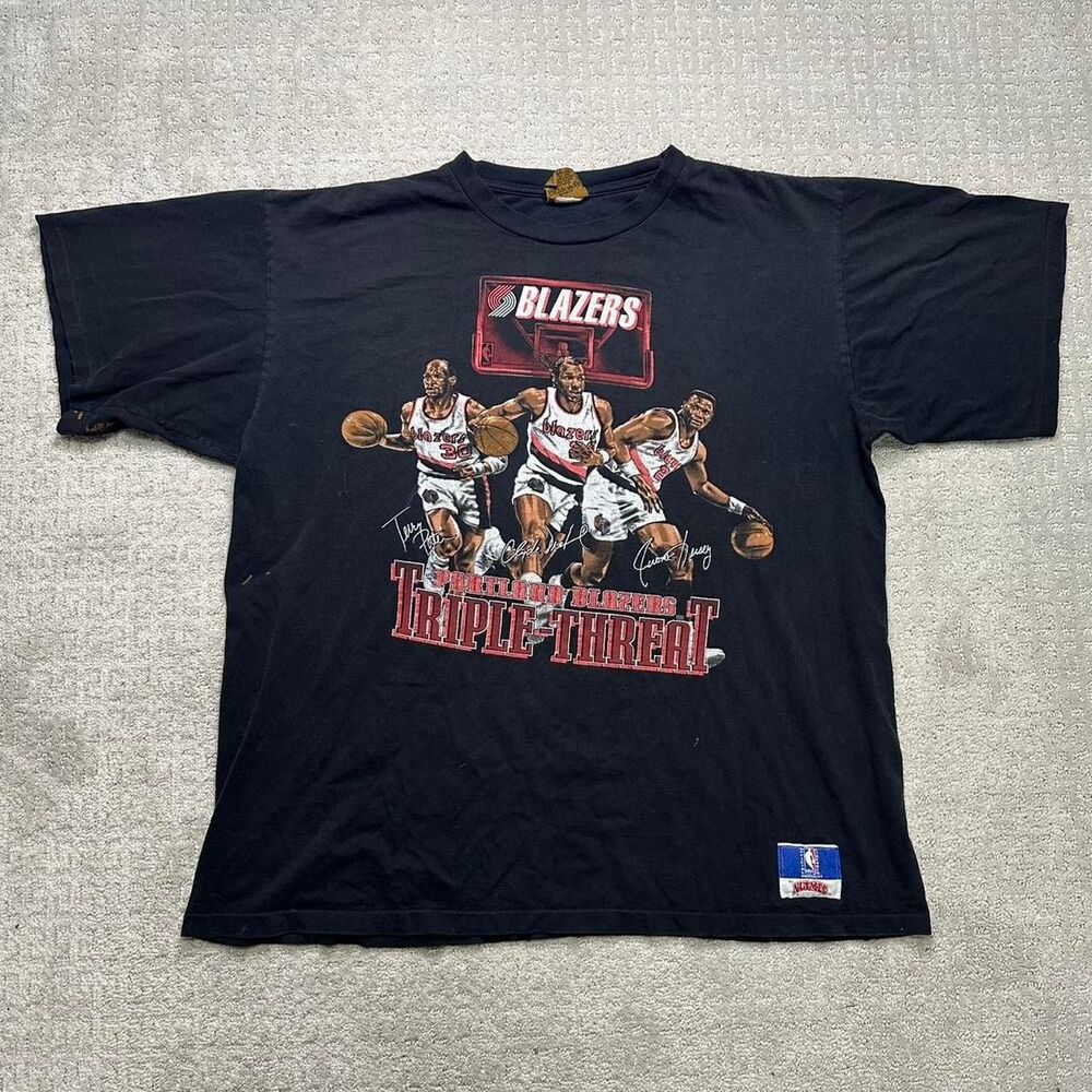 Vintage 1995 Portland Trailblazers triple threat tee